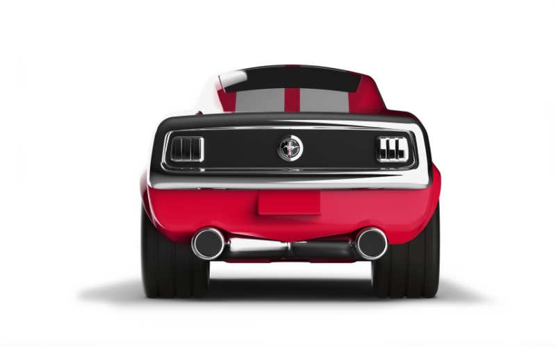 Baghera Ford Mustang rot Spielzeig Rennauto Rückansicht