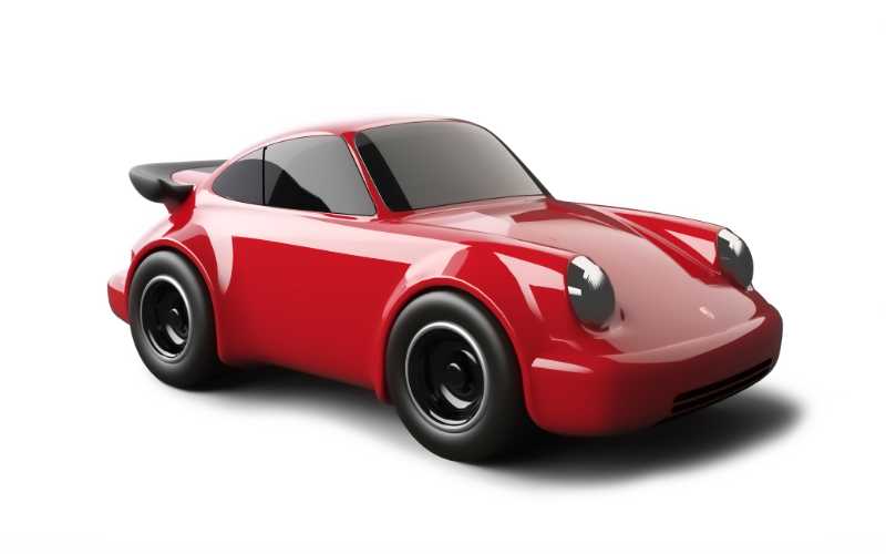 Baghera Porsche 911 Rennwagen in roter Farbe Spielzeugauto Seitenansicht