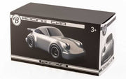 Silbernes Porsche Spielzeugauto von Baghera Verpackung