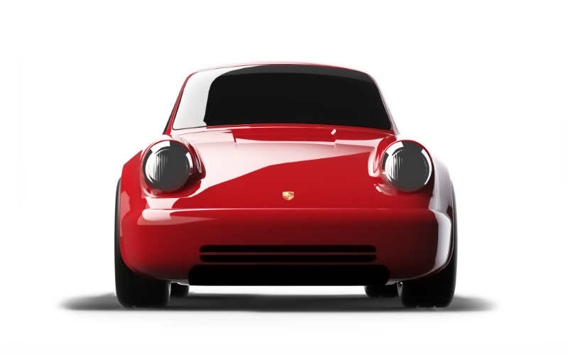 Baghera Spielzheug Porsche 911 in roter Farbe Rennauto Frontalansicht