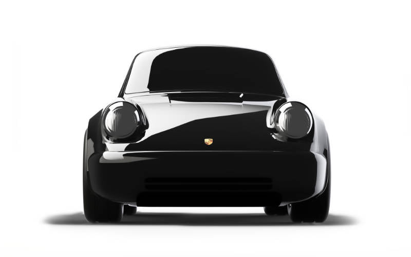 Baghera Spielzeug Rennauto Porsche 911 schwarz Frontansicht