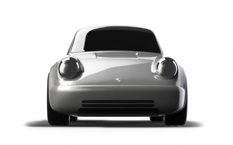 Baghera Spielzheug Porsche 911 in silber Rennauto Frontalansicht