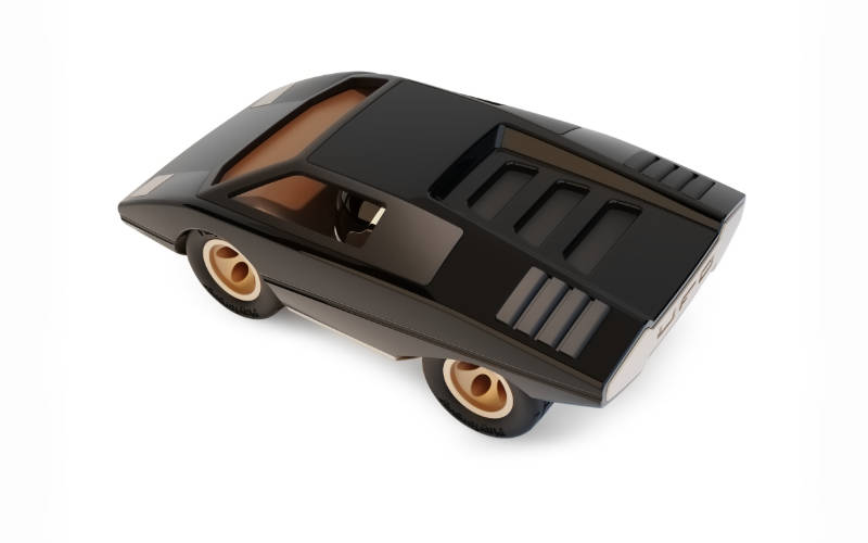 Playforever Ufo Cannone in Schwarz | Design Spielzeugauto für Kinder, Sammler und Petrolheads.