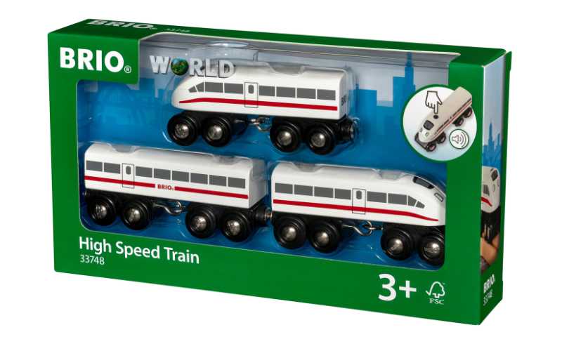BRIO railway 3-part express train with sound BRIO® wooden train