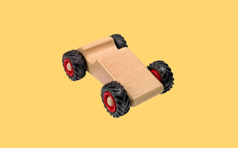 Fagus wooden toy Knubbel car 