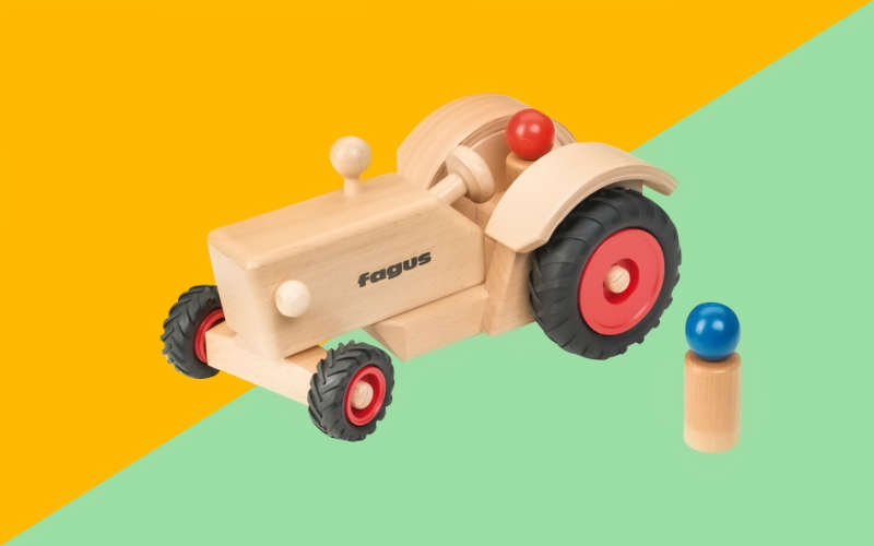 fagus holzspielzeug traktor Fagus wooden toy tractor made of wood (large)