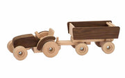 Holztraktor mit Anhänger von Goki nature | Nachhaltiger Holzspielzeug Traktor für Kinder