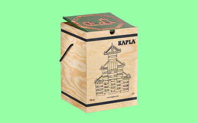 Kapla Steine 280 Box mit Kunstbuch Grün | Holzspielzeug