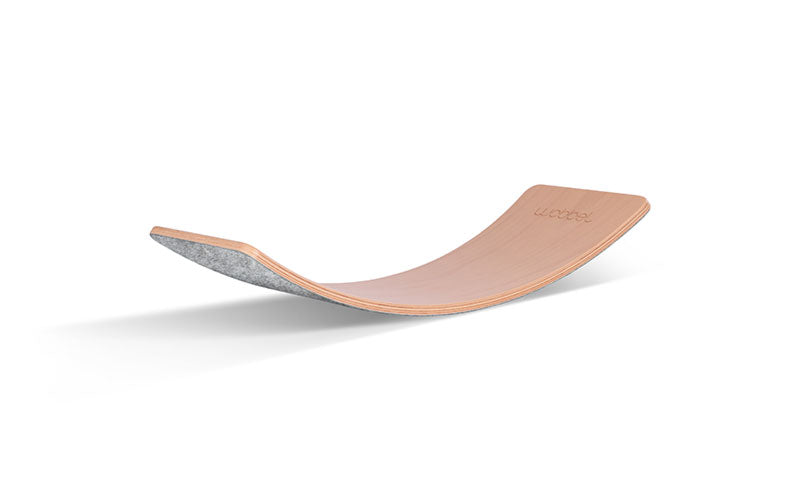 Wobbel Board "Starter" mit Filz in "Baby Mouse" Grau | Balance Board aus Holz für Kinder ab 0 Jahren