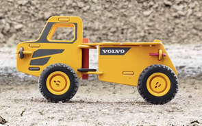 Holzautos Moover Toys Rutscheauto Baumaschinenstil Volvo