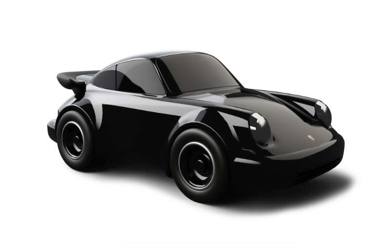 Baghera Porsche 911 in schwarz Spielzeug Rennauto Seitenansicht