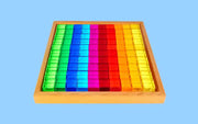 BAUSPIEL Lichtquader aus Acryl im Baukasten mit 100 bunten Acrylsteinen