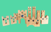 Bauspiel kleines Märchenschloss aus Holz mit funkelnden Acrylsteinen