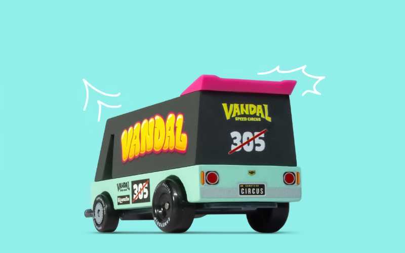 Candycar Holzauto Vandal 305 von Candylab Toys | Rückansicht