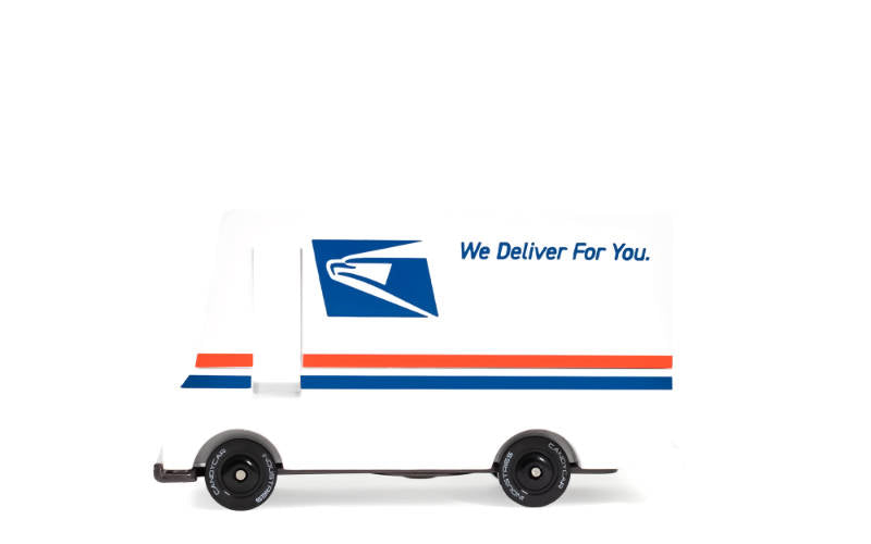 Candylab Toys USPS Mailvan aus der Candycar Holzauto Serie