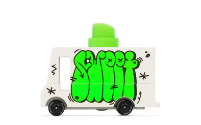 Candylab Toys Graffiti Van Green | Candycar® Holzauto im lässigen Candyvan Style