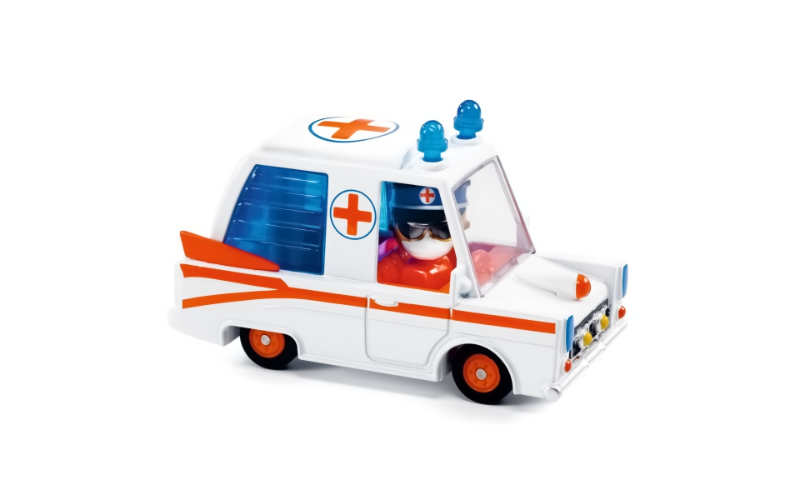 Crazy Motors Hurry Ambulance Diecast Car | Djeco
