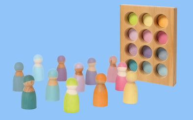 Grimms Sortierbrett mit Regenbogenbande in sanften Pastellfarben | Spielend Farbzuordnung durch Sortieren lernen