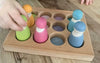 Grimms Sortierbrett Pastell für Regenbogenbande | Montessori Holzspielzeug