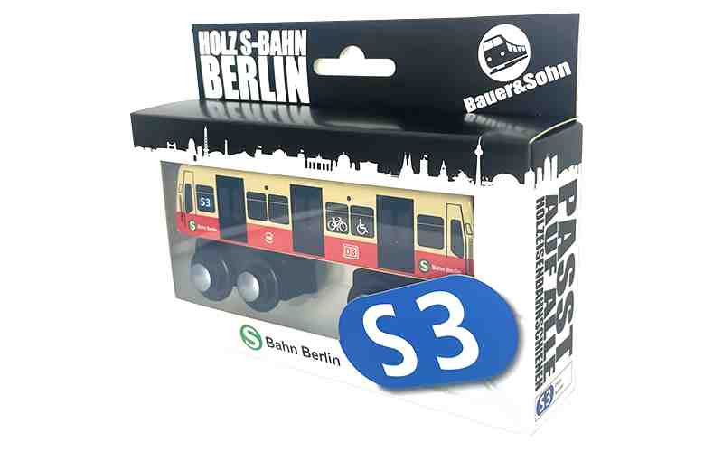 Holzeisenbahn Berliner S-Bahn S3 Tiny Trainz Holzubahn für Spielzeug Eisenbahn