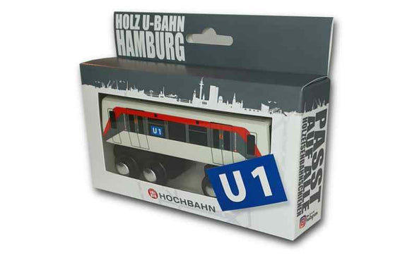 Holzeisenbahn Hamburg U-Bahn U1 Bauer und Sohn Holzubahn für Spielzeug Eisenbahn