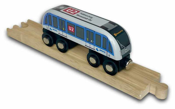 Holzeisenbahn München U-Bahn U2 Spielzeug Holzubahn von Bauer&Sohn