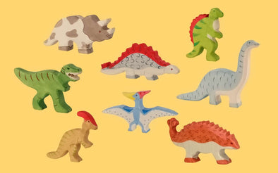 Holztiger Dinosaurier | 8 teiliges Set Dino Holztiere 