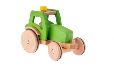 Holztraktor von Dynamiko | Traktor in Grün "Korbinian" ist ein lenkbarer Holztrecker