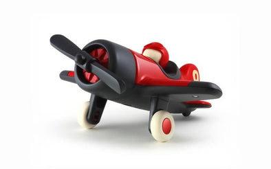 Playforever Toys Flugzeug Mimmo in rot | Spielzeugflugzeug im Stil eines alten Propellerflugzeugs