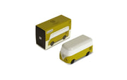 Spielzeugauto von Candylab Toys lizensiert von Volkswagen - VW Bus T1 in Oliv als Candycar Holzauto