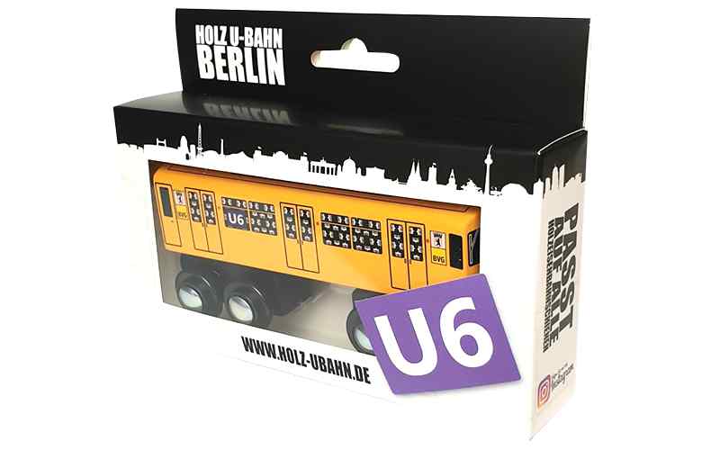 Holzeisenbahn Berliner BVG U-Bahn U6 Tiny Trainz Holzubahn für Spielzeug Eisenbahn