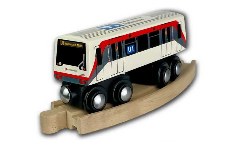 Spielzeugbahn Hamburger Hochbahn U-Bahn U1 Holzeisenbahn von Bauer & Sohn