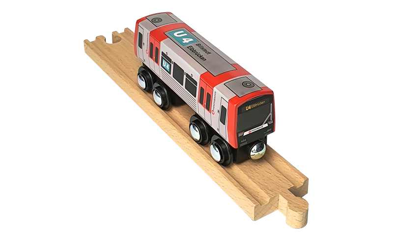 Holzeisenbahn Hamburger Hochbahn U-Bahn U4 Spielzeug Holzubahn von Tiny Trainz