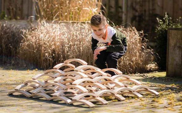 Abel Blocks | 24 große runde Holzbausteine aus unbehandeltem Holz