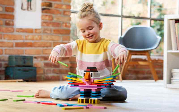 Bausteine Bioblo Funbox 200 steine Konstruktionsspielzeug für Kindergarten