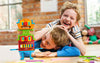 Bausteine aus Holz von Bioblo Hellobox Rainbow 100 Steine Bauspiel Geschenk für Kinder 