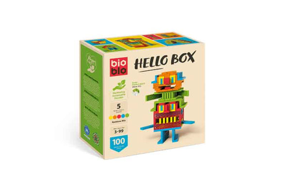 Bausteine von Bioblo Hellobox Rainbow 100 Steine Konstruktionsspielzeug für Kinder 