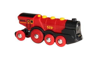 BRIO EIsenbahn Lok "Rote Lola" | Batteriebetriebene Lok für Holzeisenbahn