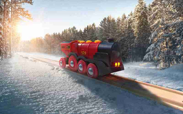 BRIO EIsenbahn Lok "Rote Lola" mit Licht und Sound | BRIO Bahn für deine Holzeisenbahn Welt