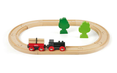 BRIO Eisenbahn Starter Set | Holzspielzeug Eisenbahn mit Holzschienen
