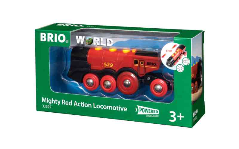 BRIO Zug batteriebetriebene Lok "Rote Lola" mit Licht und Sound