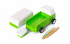 Candylab Toys Beach Bus Jungle grüner Holz Campervan | Magnetisches Zubehör inklusive Holzsurfbrett