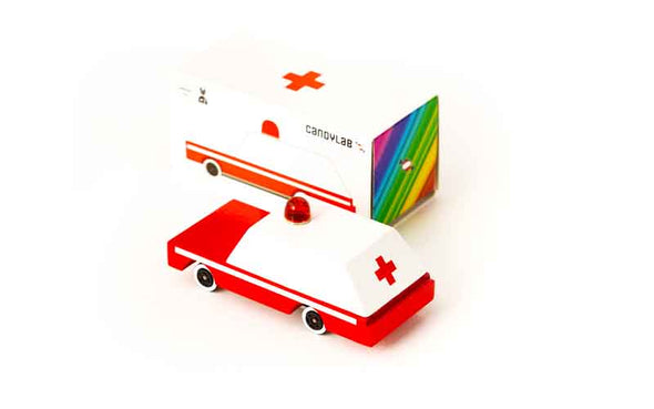 Candylab Toys Candycar Ambulance | Krankenwagen Holz-Spielzeugauto