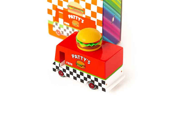 Candylab Toys Candycar Burger Van | Holz-Spielzeugauto aus Buchenholz
