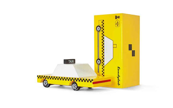 Candylab Toys Candycar Taxi "Yellow Cab" | Holz-Spielzeugauto aus Buchenholz