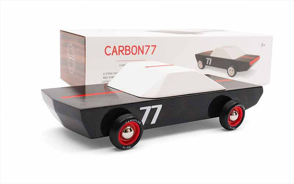 Candylab Toys Carbon77 schwarzes Holzauto