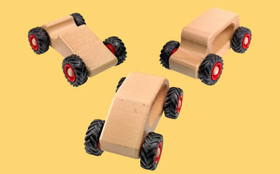 Fagus Holzspielzeug Knubbelauto 3er Set | Holzautos für Krippe und Kindergarten aus deutscher Herstellung