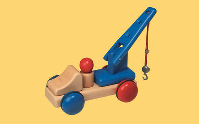 Fagus Holzspielzeug mini Abschleppwagen | Holzfahrzeug für Krippe, Kindergarten und Kinderzimmer