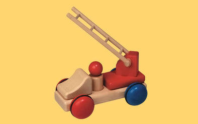 Fagus Holzspielzeug mini Feuerwehr | Holzfahrzeug für Krippe, Kindergarten und Kinderzimmer