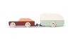 Floris Hovers Holzauto Duotone No 8 | Ikonic Toys Car and Caravan
